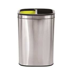 Alpine Industries 10.5 Gal. Stainless Steel Open Top Dual Compartment Trash Can