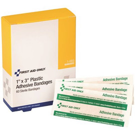 First Aid Only 1 in. x 3 in. Adhesive Plastic Bandages (60 per Box)