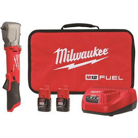 Milwaukee M12 FUEL 12V Lithium-Ion Brushless Cordless 3/8 in. Right Angle Impact Wrench Kit with Two 2.0 Ah Batteries Milwaukee M12 FUEL 12V Lithium-Ion Brushless Cordless 3/8 in. Right Angle Impact Wrench Kit with Two 2.0 Ah Batteries