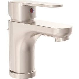 Symmons Identity Single Hole Single-Handle Bathroom Faucet with Deck Plate in Satin Nickel