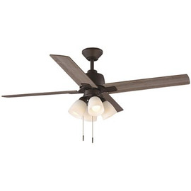 Hampton Bay Malone 54 in. LED Bronze Ceiling Fan with Light