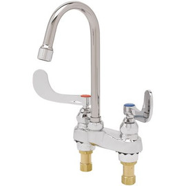 T&S 2-Handle Faucet with Gooseneck Nozzle in Chrome