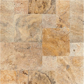 MSI Tuscany Scabas Pattern Tumbled Travertine Paver Kits (360 Pieces/480 sq. ft./Pallet)