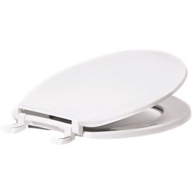 CENTOCO Round Closed Front Toilet Seat in Crane White (Bright/Cotton)