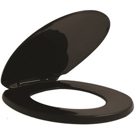 CENTOCO Round Closed Front Toilet Seat in Black