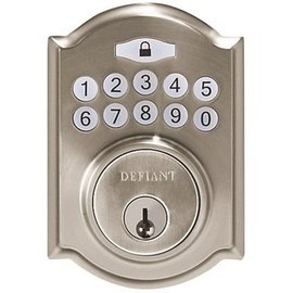 Defiant Castle Satin Nickel Single Cylinder Electronic Keypad Deadbolt