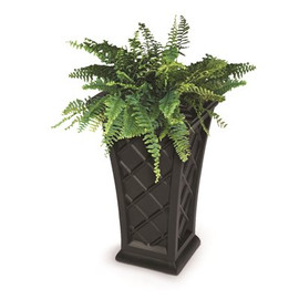 Mayne Georgian 28 in. Tall Self-Watering Black Polyethylene Planter