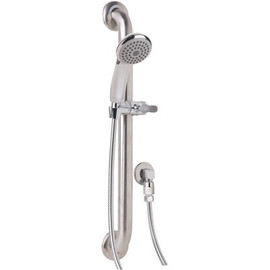 Symmons 1-Spray 3.34 in. Wall Mounted Handheld Showerhead with ADA Grab Bar in Chrome