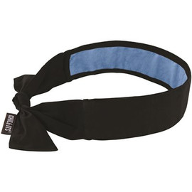 Ergodyne Chill-Its 6700CT Black Evaporative Cooling Bandana Tie with Cooling Towel