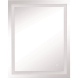 Tosca 24 in. W x 30 in. H Frameless Rectangular LED Light Bathroom Vanity Mirror in Aluminum