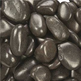 MSI Black Polished Pebbles 0.5 cu. ft . per Bag (0.25 in. to 0.75 in.) Bagged Landscape Rock