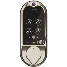 Lockly Vision Satin Nickel Deadbolt with Video Doorbell Smart Lock