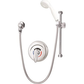 Symmons Safetymix Single-Handle 1-Spray Shower Faucet with Service Stops in Polished Chrome (Valve Included)