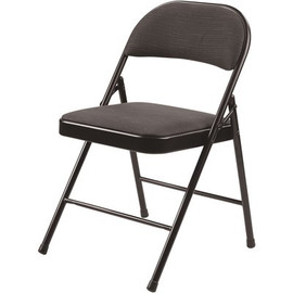 900 Star Trail Black Fabric Padded Metal Frame Folding Chair (4-Pack)