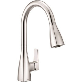 CLEVELAND FAUCET GROUP Slate Single-Handle Pull-Down Sprayer Kitchen Faucet with Deck Plate in Chrome