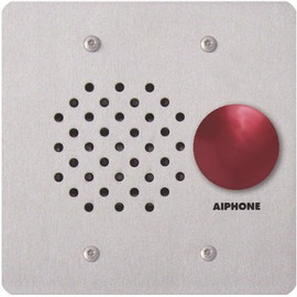 LE Series Flush Mount 1-Channel Audio - Red Button Door Station Intercom with Vandal, Weather Resistant, Stainless Steel