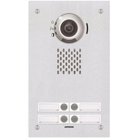 AIPHONE IX Series Flush Mount 1-Channel IP 4-Call Video Station Intercom with SIP Compatible, PoE, Stainless Steel