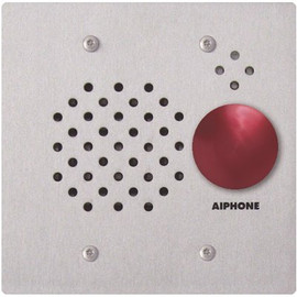 IE Series Flush Mount 1-Channel Audio - Red Button Door Station Intercom with Vandal, Weather Resistant, Stainless Steel