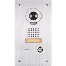 AIPHONE IS Series Flush Mount 1-Channel IP Video Door Station Intercom with 802.3af PoE Compliant, Stainless Steel