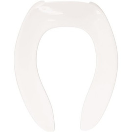 CENTOCO Fast-N-Lock Elongated Open Front No Cover Self Sustaining Commercial Toilet Seat in White