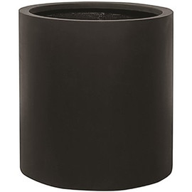 Vasesource Cambridge 11.5 in. x 11.5 in. x 11.5 in. Matte Black Fiberstone Planter