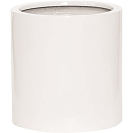 Vasesource Cambridge 16 in. x 16 in. x 16 in. Glossy White Fiberstone Planter