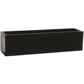 Vasesource Carlo 8 in. x 8 in. x 32 in. Black Fiberstone Planter