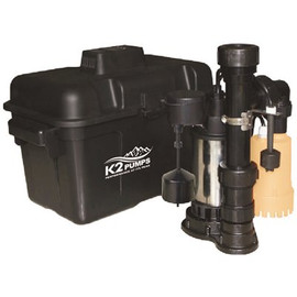 K2 4000 GPH Compact Backup Sump Pump System