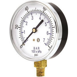 100 Series 3 1/2 Dial, 1/4 npt Lower Mount Pressure Gauge Utility Accessory