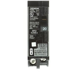 Siemens 20 Amp 1-Pole QPF2N GFCI 10kA Breaker