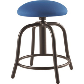 National Public Seating 18 in. - 25 in., 3 in. Fabric Padded Cobalt Blue Seat, Black FrameHeight Adjustable Designer Stool