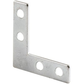 Prime-Line Flat Angle Corner, 1-1/2 in., Steel Construction, Zinc Plated, 4-Hole Bracket (10-pack)