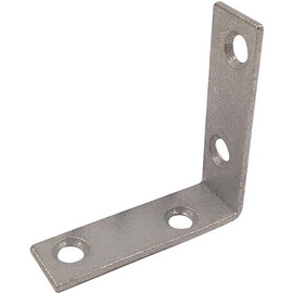 Prime-Line Corner Bracket, 2 in., Steel Construction, Galvanized Finish, L-Angle (4-pack)