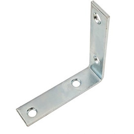 Prime-Line Corner Bracket, 3 in., Steel Construction, Zinc-Plated, L-Angle (4-pack)