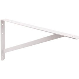 Prime-Line Shelf Bracket, 3/16 in. x 16 in. x 10 in., Heavy-Duty Steel, White Enamel Finish