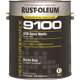 Rust-Oleum 1 gal. 9100 System Part A Marlin Blue DTM Interior/Exterior Epoxy Mastic Paint