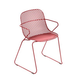 Ramatuelle'73 Rouge Brossa Nova Stackable Plastic/Metal Outdoor Dining Chair