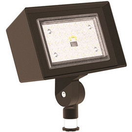 Hubbell Outdoor Lighting Ratio 26 Watt Dark Bronze Outdoor Integrated LED Flood Light with Photocontrol, 4000K