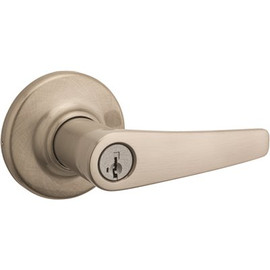 Kwikset Delta Satin Nickel Exterior Entry Door Handle Featuring SmartKey Security