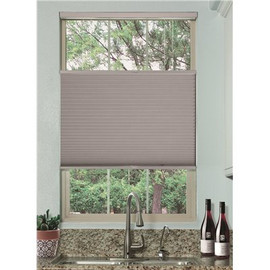 BlindsAvenue Simply Gray Sheen Cordless Top Down Bottom Up Blackout Single Cell Polyester Cellular Shade 72 in. Wx 48 in. L