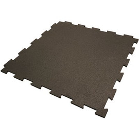 RUBBER KING Pro Series Black-01 6 mm 24 in. W x 24 in. L Interlocking Rubber Tile Box of 10 (40 sq. ft.)