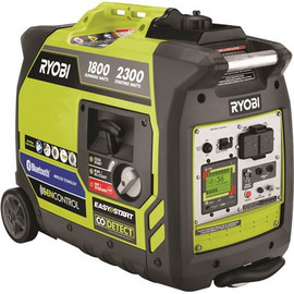 RYOBI 2,300-Watt Recoil Start Bluetooth Super Quiet Gasoline Powered Digital Inverter Generator with CO Shutdown Sensor