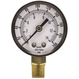 PIC 100 Series 2 in. Dial 1/4 NPT Lower Mount 200 psi Utility Accessory