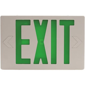 Sylvania 15-Watt Equivalent Dual Voltage Integrated LED White Exit Sign with Emergency Battery Backup with Green Letters
