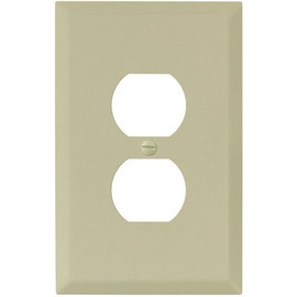 Titan3 Ivory Textured 1-Gang Duplex Jumbo Metal Wall Plate