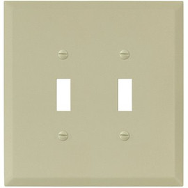 Titan3 Ivory Textured 2-Gang Toggle Jumbo Metal Wall Plate