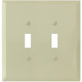 Titan3 Ivory Smooth 2-Gang Toggle Jumbo Metal Wall Plate