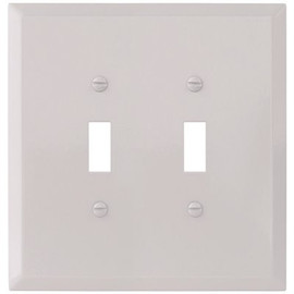 Titan3 White Smooth 2-Gang Toggle Jumbo Metal Wall Plate