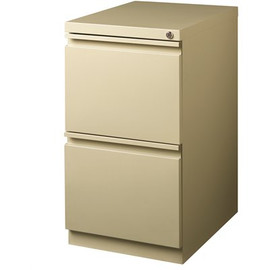 Hirsh 20 in. Deep Putty/Beige Mobile Pedestal File 2-Drawer File-File Cabinet with Full Width Pull