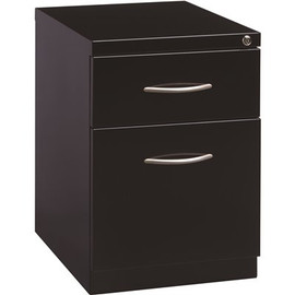 Hirsh 20 in. D Black Mobile Pedestal File Cabinet with Arch Pull